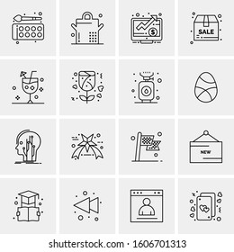 16 Universal Business Icons Vector. Creative Icon Illustration to use in web and Mobile Related project.