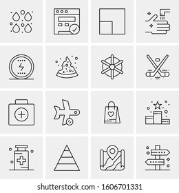 16 Universal Business Icons Vector. Creative Icon Illustration to use in web and Mobile Related project.
