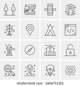 16 Universal Business Icons Vector. Creative Icon Illustration to use in web and Mobile Related project.