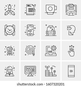 16 Universal Business Icons Vector. Creative Icon Illustration to use in web and Mobile Related project.