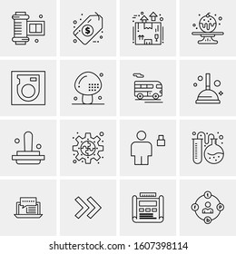 16 Universal Business Icons Vector. Creative Icon Illustration to use in web and Mobile Related project.