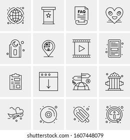16 Universal Business Icons Vector. Creative Icon Illustration to use in web and Mobile Related project.