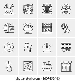 16 Universal Business Icons Vector. Creative Icon Illustration to use in web and Mobile Related project.
