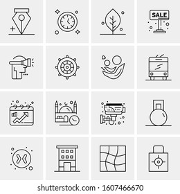 16 Universal Business Icons Vector. Creative Icon Illustration to use in web and Mobile Related project.