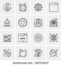 16 Universal Business Icons Vector. Creative Icon Illustration to use in web and Mobile Related project.