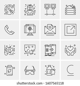 16 Universal Business Icons Vector. Creative Icon Illustration to use in web and Mobile Related project.