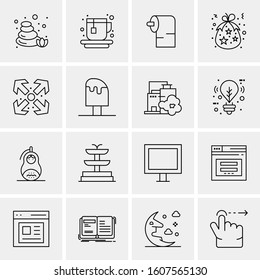 16 Universal Business Icons Vector. Creative Icon Illustration to use in web and Mobile Related project.