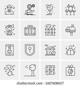 16 Universal Business Icons Vector. Creative Icon Illustration to use in web and Mobile Related project.
