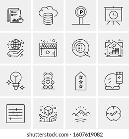 16 Universal Business Icons Vector. Creative Icon Illustration to use in web and Mobile Related project.