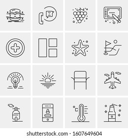16 Universal Business Icons Vector. Creative Icon Illustration to use in web and Mobile Related project.