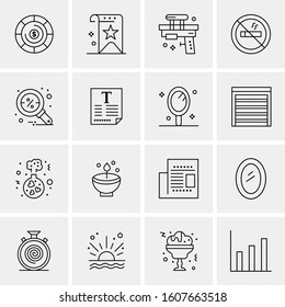 16 Universal Business Icons Vector. Creative Icon Illustration to use in web and Mobile Related project.