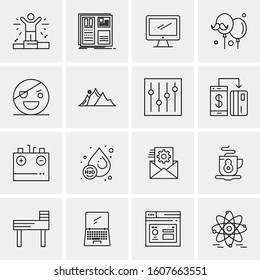 16 Universal Business Icons Vector. Creative Icon Illustration to use in web and Mobile Related project.