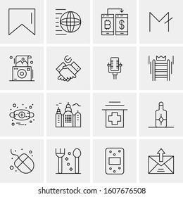 16 Universal Business Icons Vector. Creative Icon Illustration to use in web and Mobile Related project.
