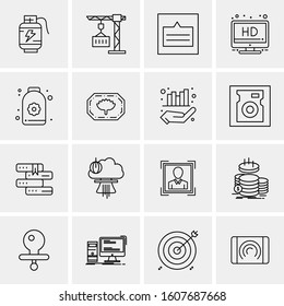 16 Universal Business Icons Vector. Creative Icon Illustration to use in web and Mobile Related project.