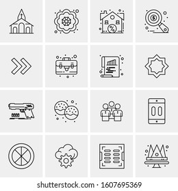16 Universal Business Icons Vector. Creative Icon Illustration to use in web and Mobile Related project.