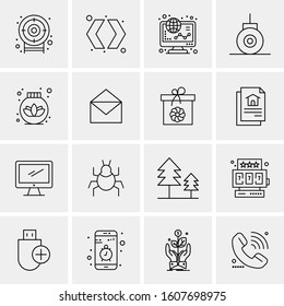 16 Universal Business Icons Vector. Creative Icon Illustration to use in web and Mobile Related project.