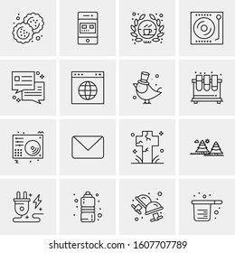 16 Universal Business Icons Vector. Creative Icon Illustration to use in web and Mobile Related project.