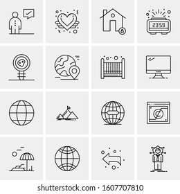 16 Universal Business Icons Vector. Creative Icon Illustration to use in web and Mobile Related project.