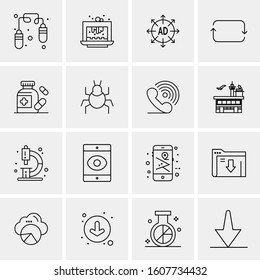 16 Universal Business Icons Vector. Creative Icon Illustration to use in web and Mobile Related project.
