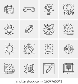 16 Universal Business Icons Vector. Creative Icon Illustration to use in web and Mobile Related project.