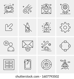 16 Universal Business Icons Vector. Creative Icon Illustration to use in web and Mobile Related project.