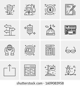 16 Universal Business Icons Vector. Creative Icon Illustration to use in web and Mobile Related project.