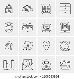 16 Universal Business Icons Vector. Creative Icon Illustration to use in web and Mobile Related project.