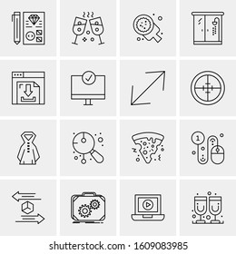 16 Universal Business Icons Vector. Creative Icon Illustration to use in web and Mobile Related project.