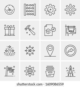 16 Universal Business Icons Vector. Creative Icon Illustration to use in web and Mobile Related project.