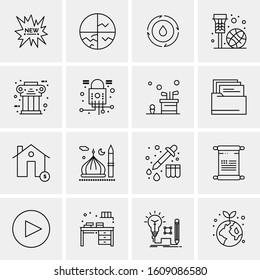 16 Universal Business Icons Vector. Creative Icon Illustration to use in web and Mobile Related project.