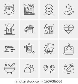 16 Universal Business Icons Vector. Creative Icon Illustration to use in web and Mobile Related project.