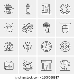 16 Universal Business Icons Vector. Creative Icon Illustration to use in web and Mobile Related project.