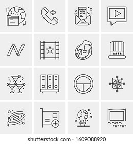 16 Universal Business Icons Vector. Creative Icon Illustration to use in web and Mobile Related project.