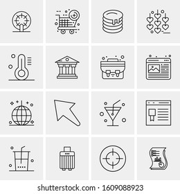 16 Universal Business Icons Vector. Creative Icon Illustration to use in web and Mobile Related project.