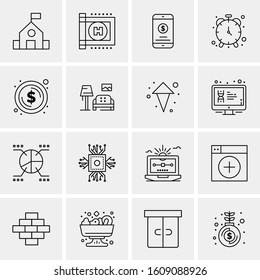 16 Universal Business Icons Vector. Creative Icon Illustration to use in web and Mobile Related project.