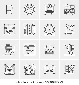 16 Universal Business Icons Vector. Creative Icon Illustration to use in web and Mobile Related project.