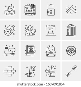 16 Universal Business Icons Vector. Creative Icon Illustration to use in web and Mobile Related project.
