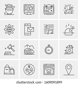 16 Universal Business Icons Vector. Creative Icon Illustration to use in web and Mobile Related project.