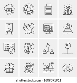 16 Universal Business Icons Vector. Creative Icon Illustration to use in web and Mobile Related project.