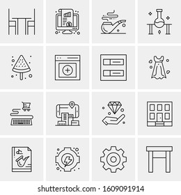 16 Universal Business Icons Vector. Creative Icon Illustration to use in web and Mobile Related project.