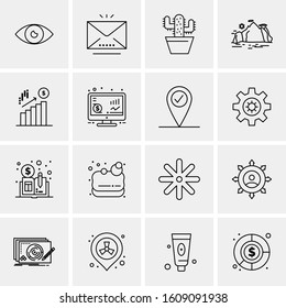 16 Universal Business Icons Vector. Creative Icon Illustration to use in web and Mobile Related project.