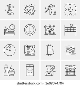 16 Universal Business Icons Vector. Creative Icon Illustration to use in web and Mobile Related project.