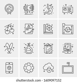 16 Universal Business Icons Vector. Creative Icon Illustration to use in web and Mobile Related project.