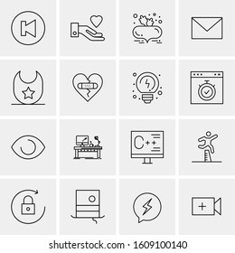 16 Universal Business Icons Vector. Creative Icon Illustration to use in web and Mobile Related project.
