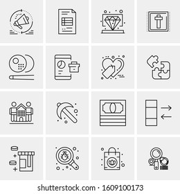 16 Universal Business Icons Vector. Creative Icon Illustration to use in web and Mobile Related project.