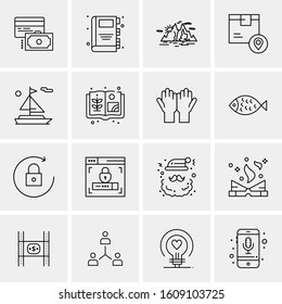 16 Universal Business Icons Vector. Creative Icon Illustration to use in web and Mobile Related project.