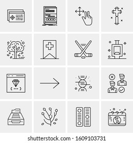 16 Universal Business Icons Vector. Creative Icon Illustration to use in web and Mobile Related project.