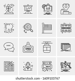 16 Universal Business Icons Vector. Creative Icon Illustration to use in web and Mobile Related project.
