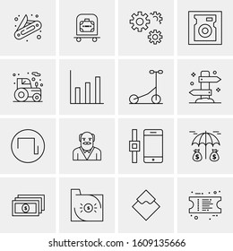 16 Universal Business Icons Vector. Creative Icon Illustration to use in web and Mobile Related project.