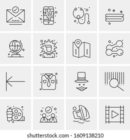 16 Universal Business Icons Vector. Creative Icon Illustration to use in web and Mobile Related project.